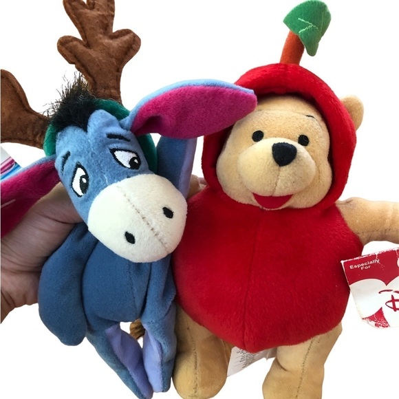 WINNIE The Pooh Dress Up Apple Costume Plush-Reindeer Eeyore Plush Mini Bean Bag - Picture 2 of 9
